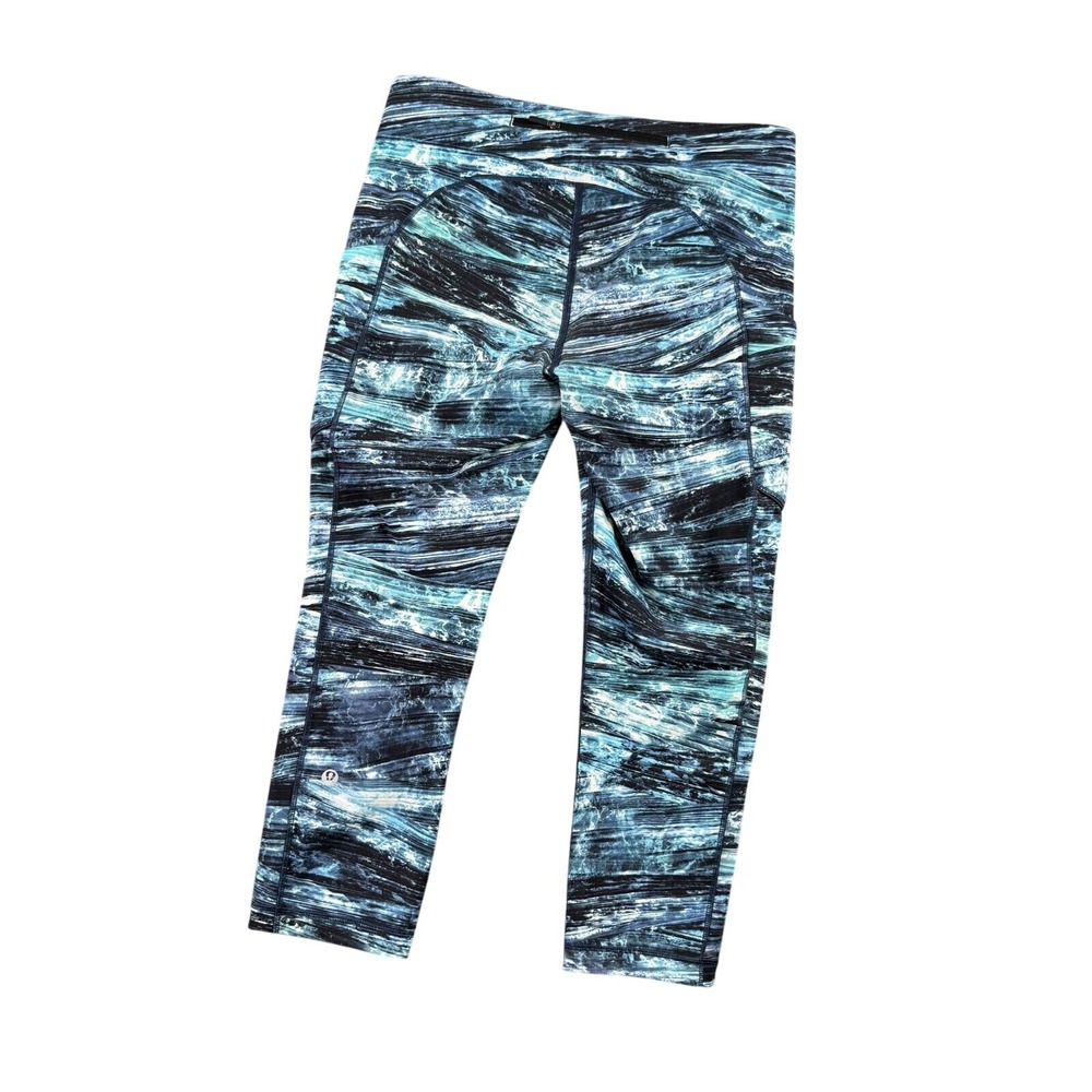 Lululemon Leggings Women 6 Align Crop Geometric Ripple Beach‎ Yoga Lounge Run - Picture 3 of 13